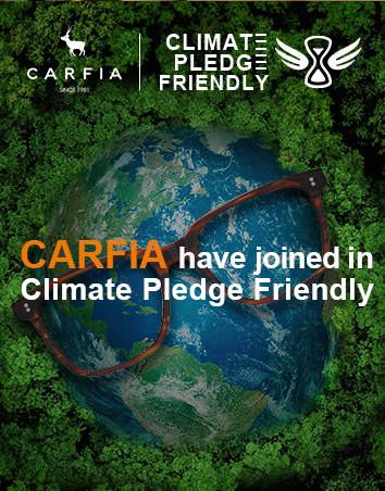 Carfia eco-friendly eyewear Climate Pledge Friendly Earth Day 2026