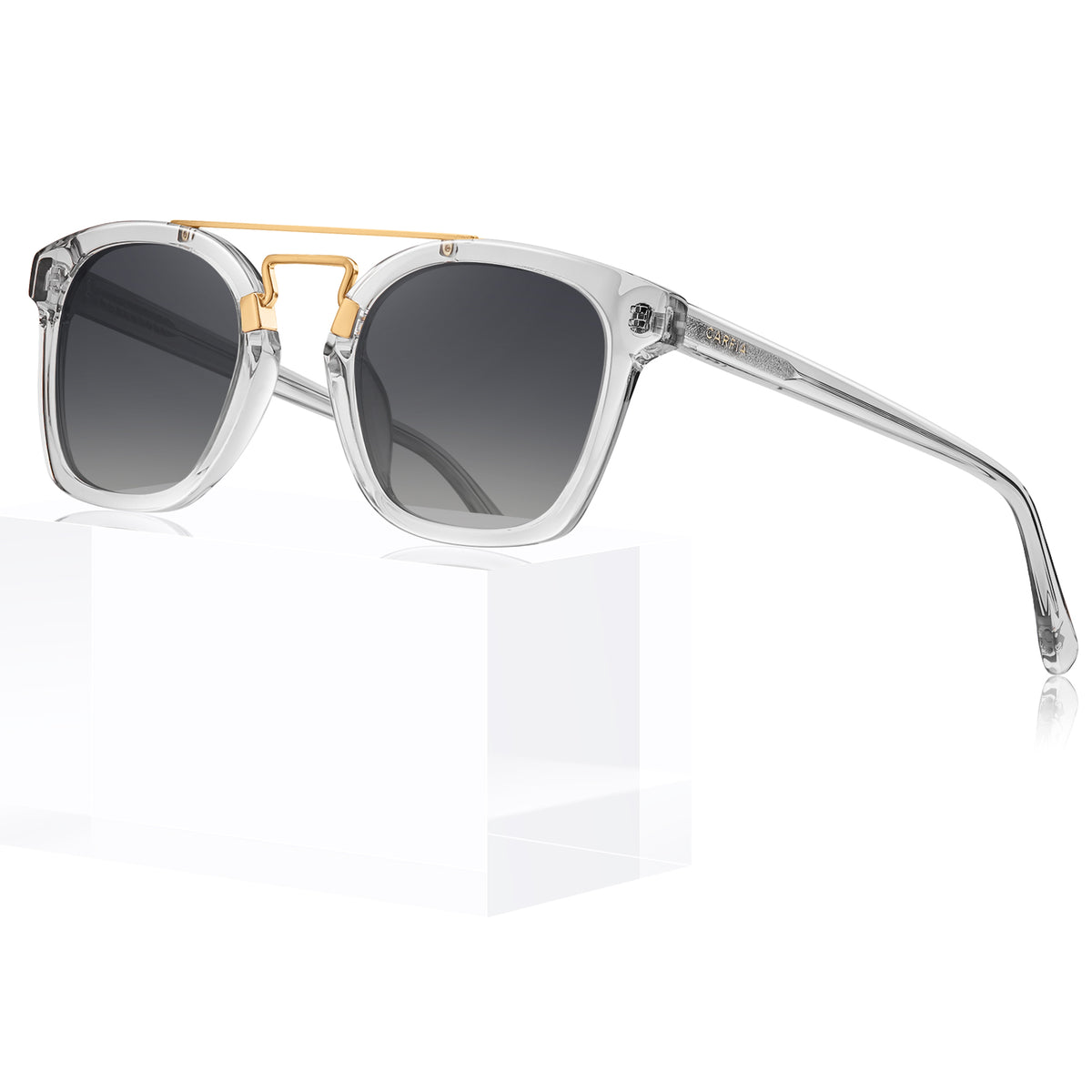 Carfia Niloss-C10 Clear Acetate Sunglasses for Women, Detail View