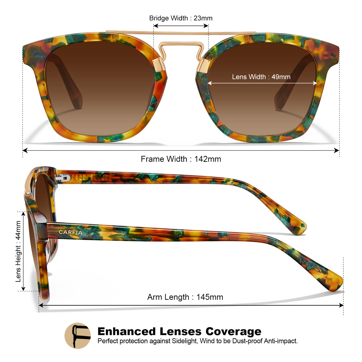 Carfia Niloss-C08-RX Tortoise Acetate Eyeglasses for Women, Additional View