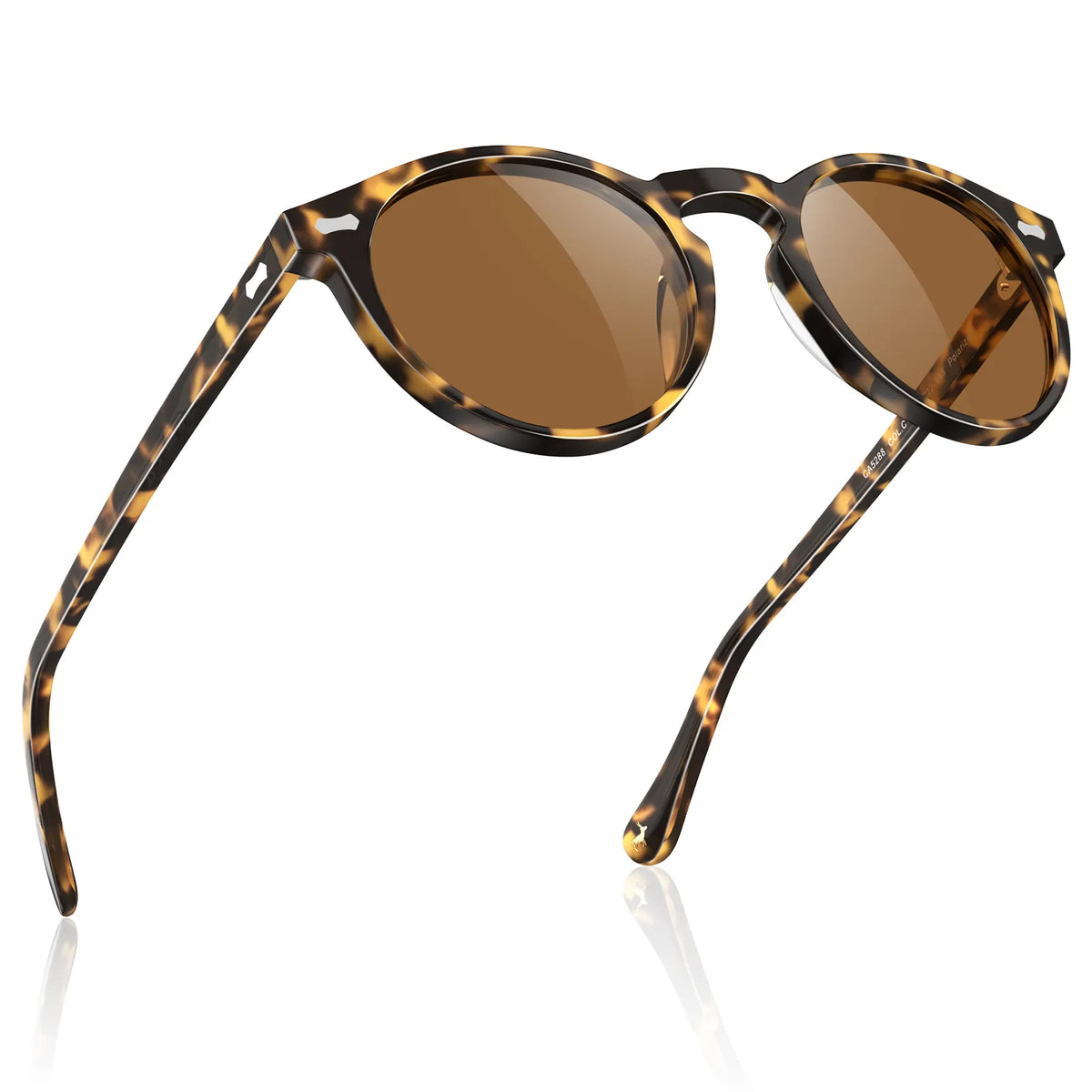 Carfia Chicago-C16 Tortoise Acetate Heart Polarized Sunglasses for Women, Detail View
