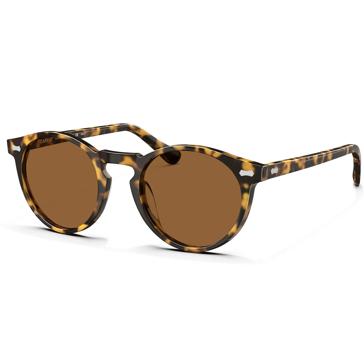 Carfia Chicago-C16 Tortoise Acetate Heart Polarized Sunglasses for Women, Three-Quarter View