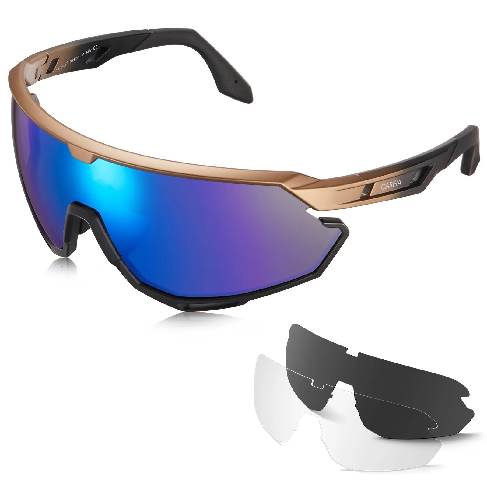 Men's Polarized 100% UV Blocking Goggles Sport Sunglasses CARFIA