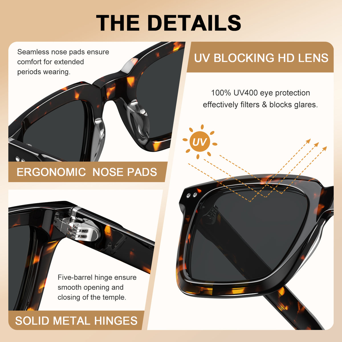 Carfia Arnect-C14-RX Tortoise Acetate Round Polarized Eyeglasses for Men, Additional View