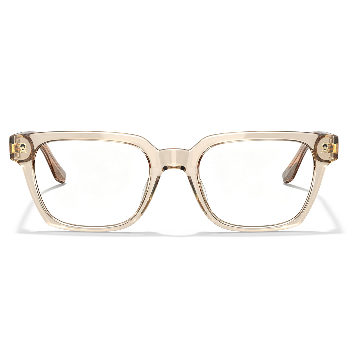 CARFIA Camet Rectangular Eyeglasses Italian Designed Dark gold Acetate Frames front