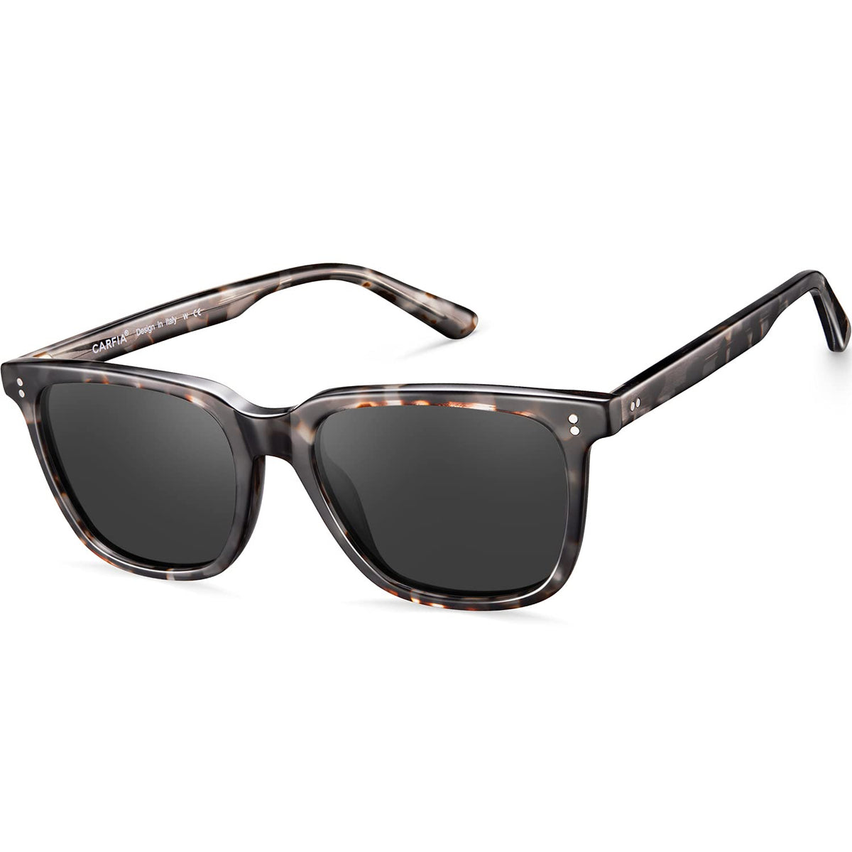 Carfia Kenosha L10 Grey Tortoise Frame Grey Lens Acetate Eyeglasses angle View