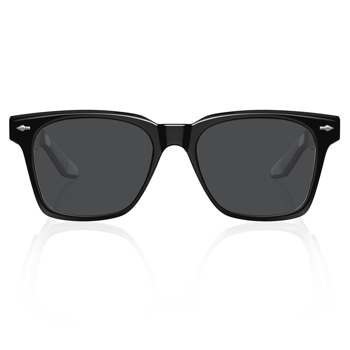 Carfia Peoria-C1 Black Heart Polarized Sunglasses for Men, front view