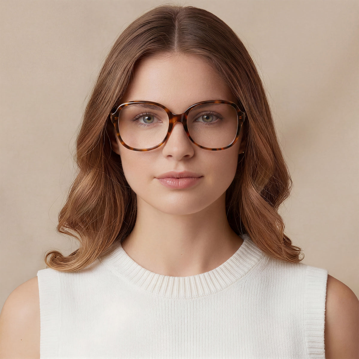 Carfia Acetate eyeglasses women Optical Frames Oversized Square brown Tortoiseshell Eyeglasses women lifestyle