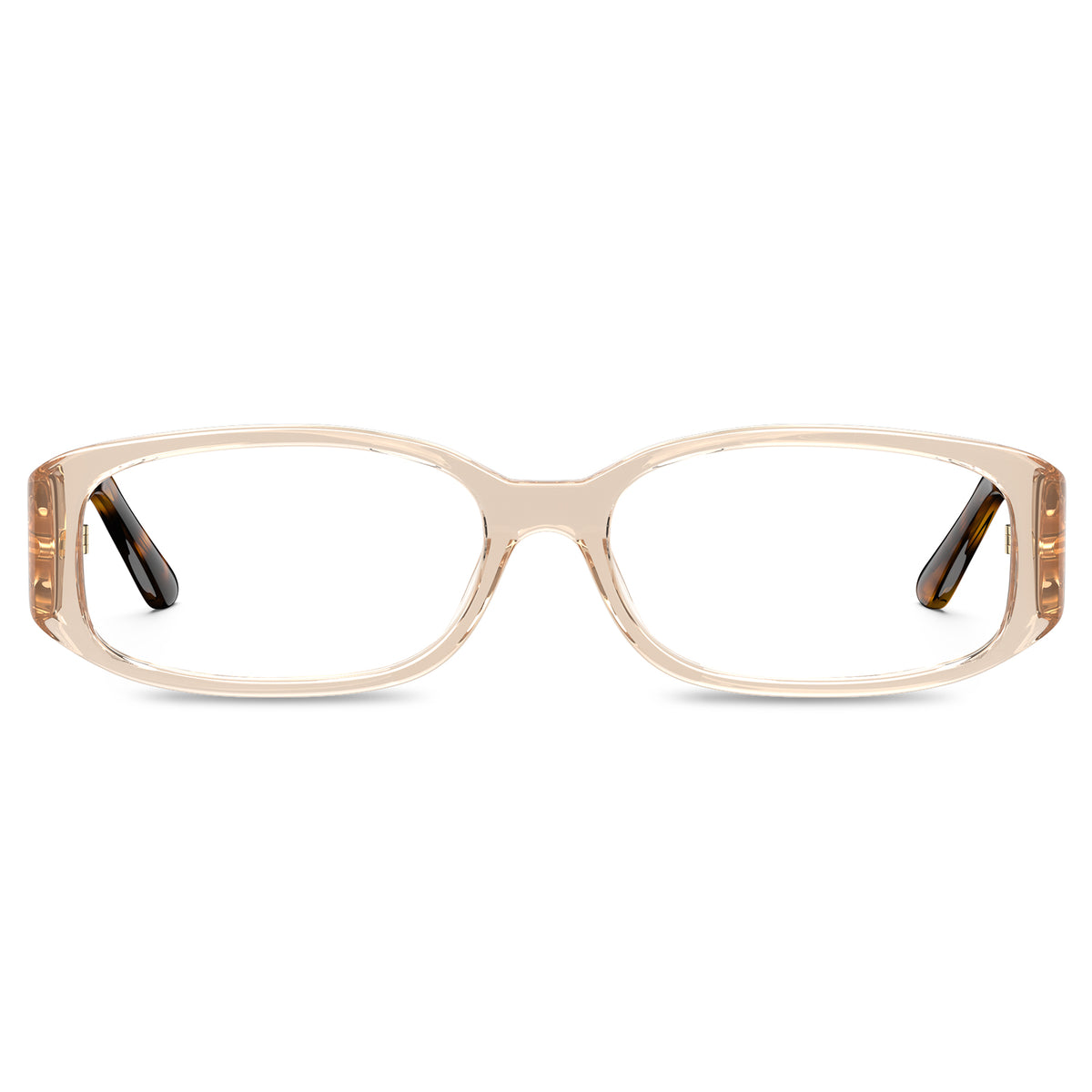 Carfia Crystal Clear Acetate Eyeglasses Transparent Frame with Tortoiseshell Deer Logo Temple front