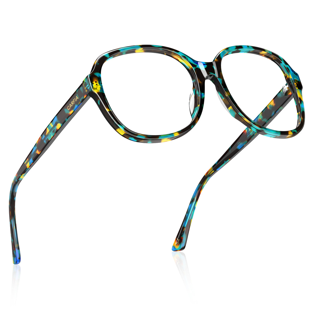 Carfia Italian-Design Oversized Square Eyeglasses for Women Acetate Square fashion frame angle