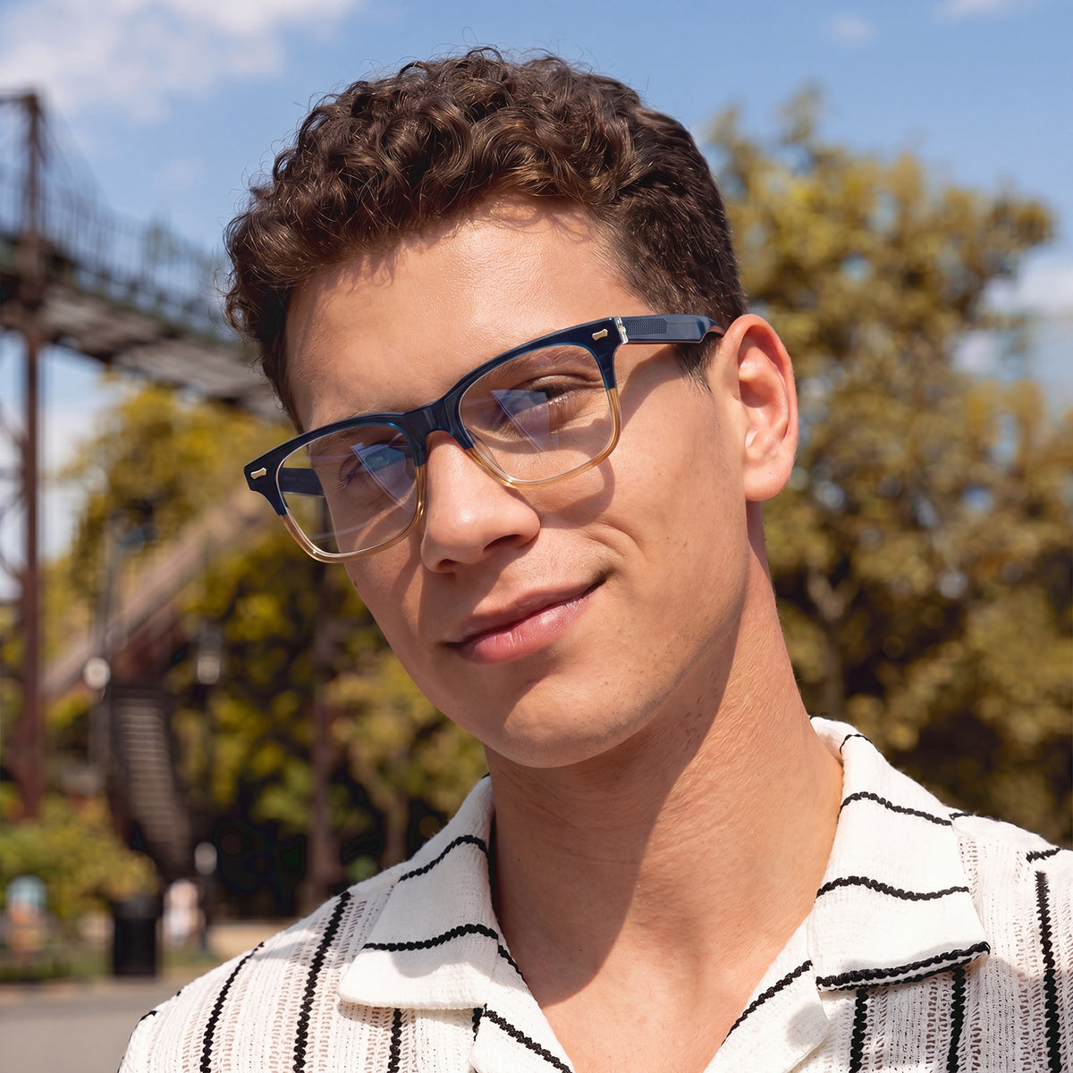 Carfia Men's Large Eyeglasses Italian Design Frame Blue Light Blocking Eyewear lifestyle