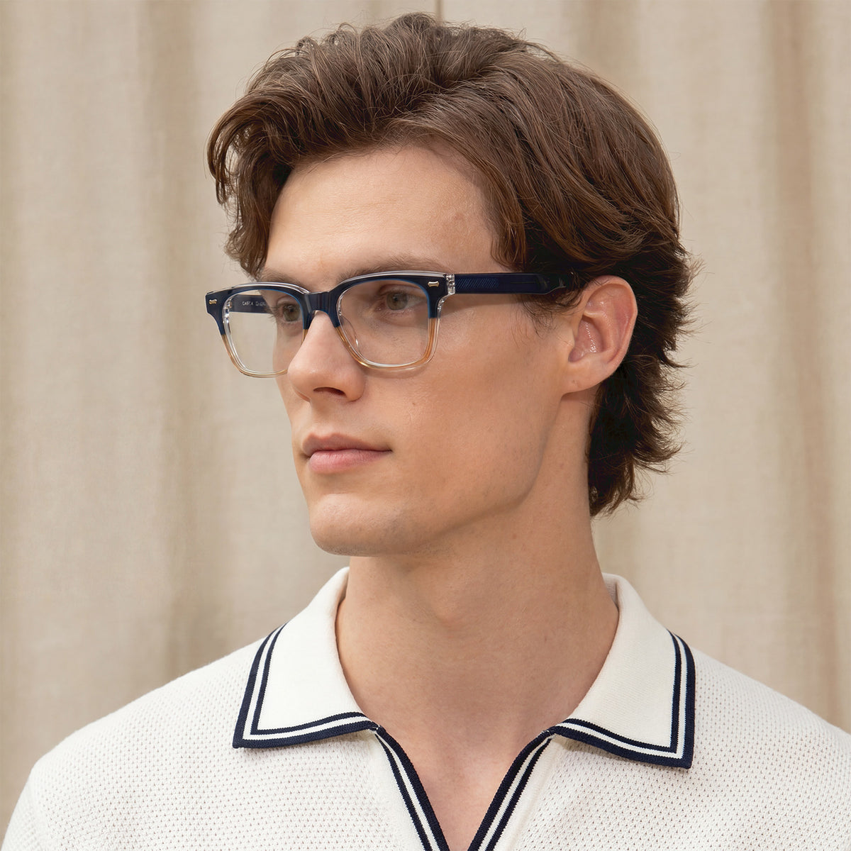 Carfia Men's Large Eyeglasses Italian Design Frame Blue Light Blocking Eyewear men model