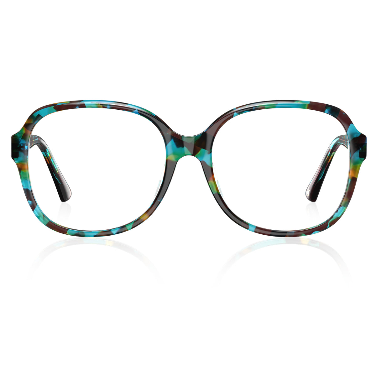 Carfia Oversized Square Tortoiseshell Eyeglasses for Women Italian designer Acetate Optical Frames front