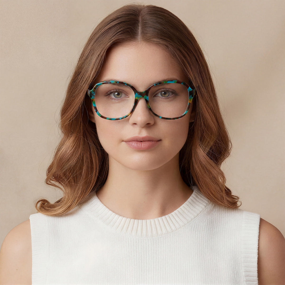 Carfia Oversized Square Tortoiseshell Eyeglasses for Women Italian designer Acetate Optical Frames women lifesyle