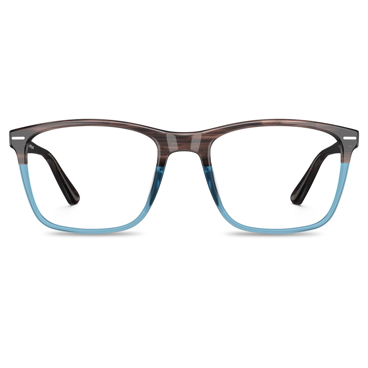 Italian acetate brown-blue tortoiseshell prescription,-blue light unisex designer eyewear front