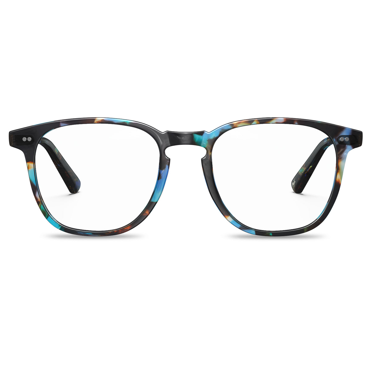 Downey prescription eyeglasses side profile showing acetate frame-front