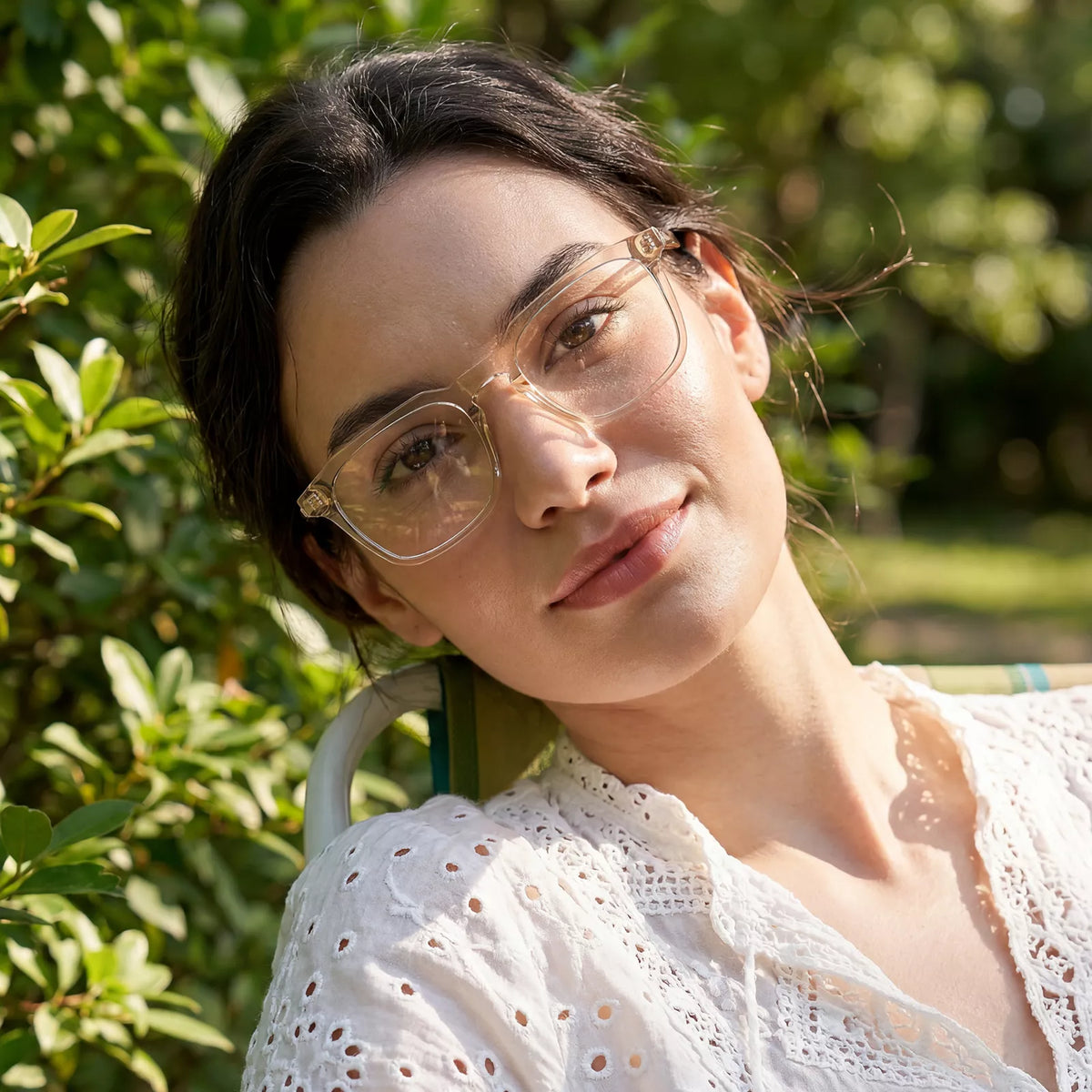 carfia eyeglasses transparent gold frame and clear orange temples Lightweight women eyewear