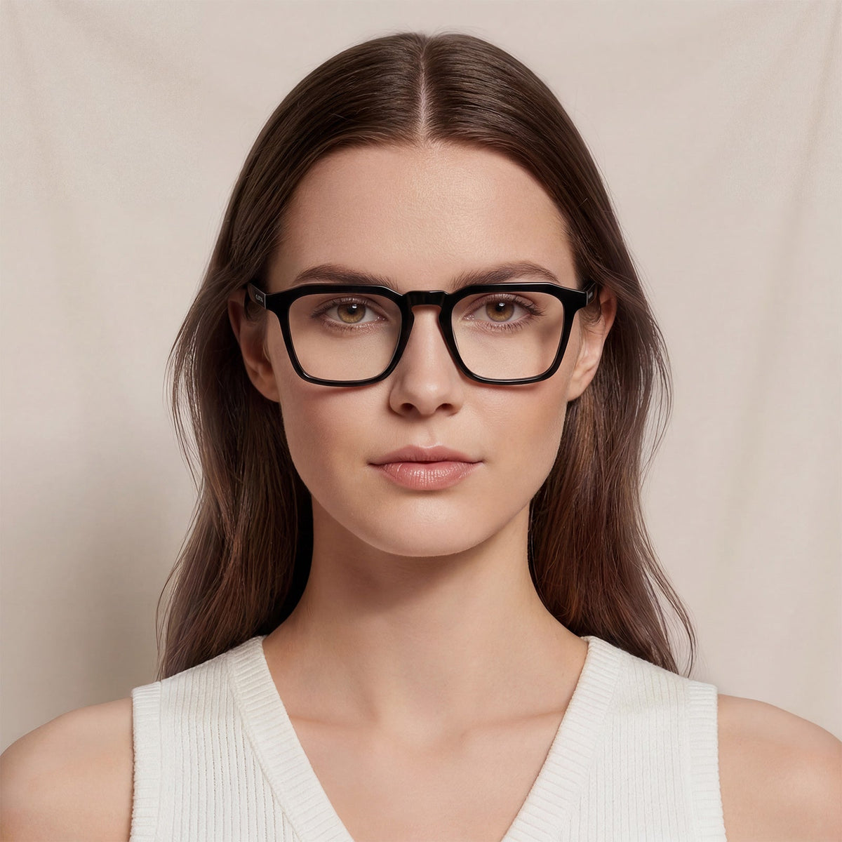 Carfia Albany CA5352-FC11 Black Acetate Square Prescription Glasses Eyeglasses for Unisex, Lifestyle View