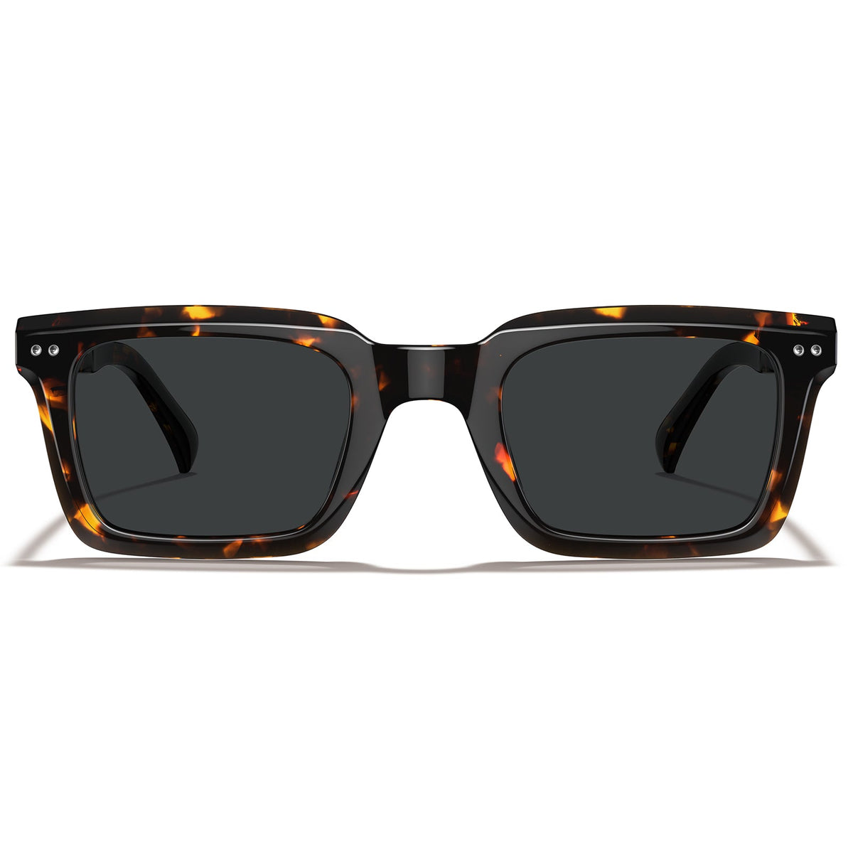 Carfia Arnect-C14-RX Tortoise Acetate Square Polarized Prescription Sunglasses for Men, Front