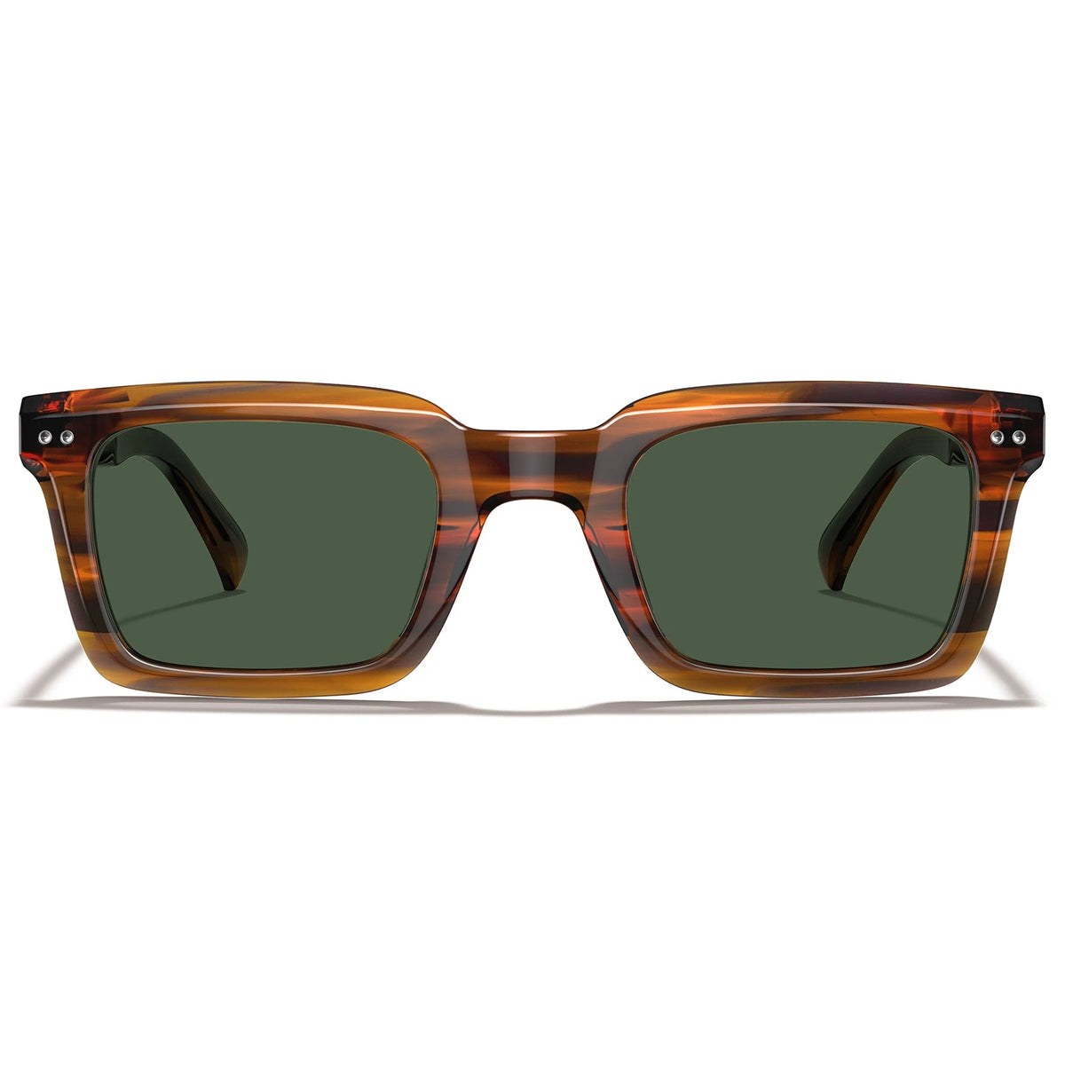 Carfia Arnect CA6027-C12 Tortoise Acetate Square Polarized Sunglasses for Men, Front View
