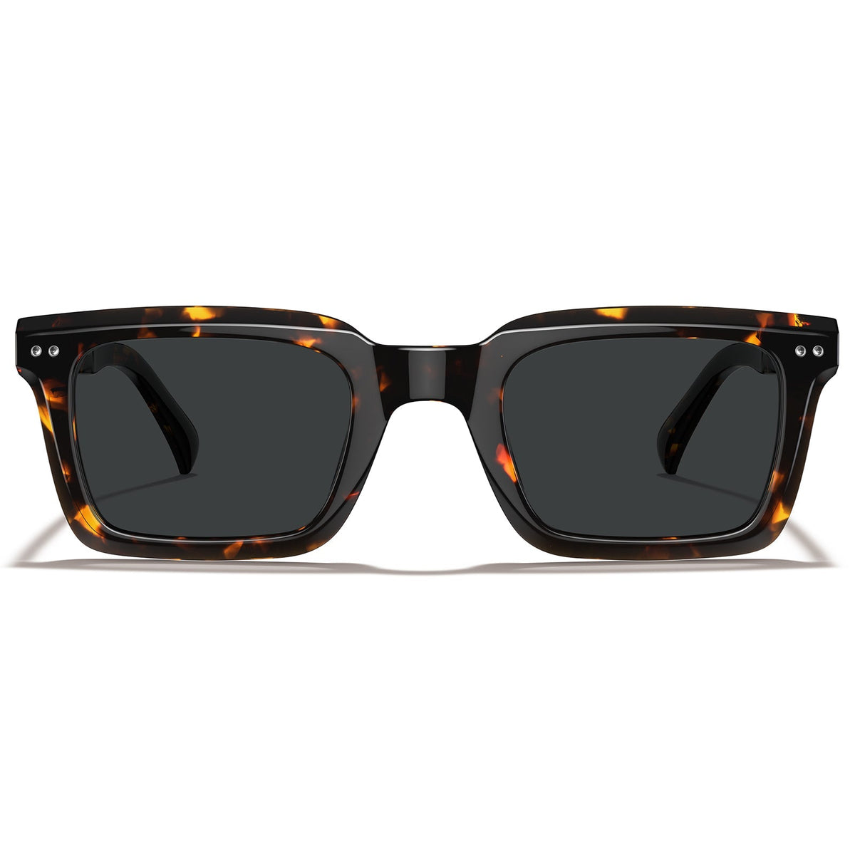 Carfia Arnect CA6027-C14 Tortoise Acetate Square Polarized Sunglasses for Men, Front View