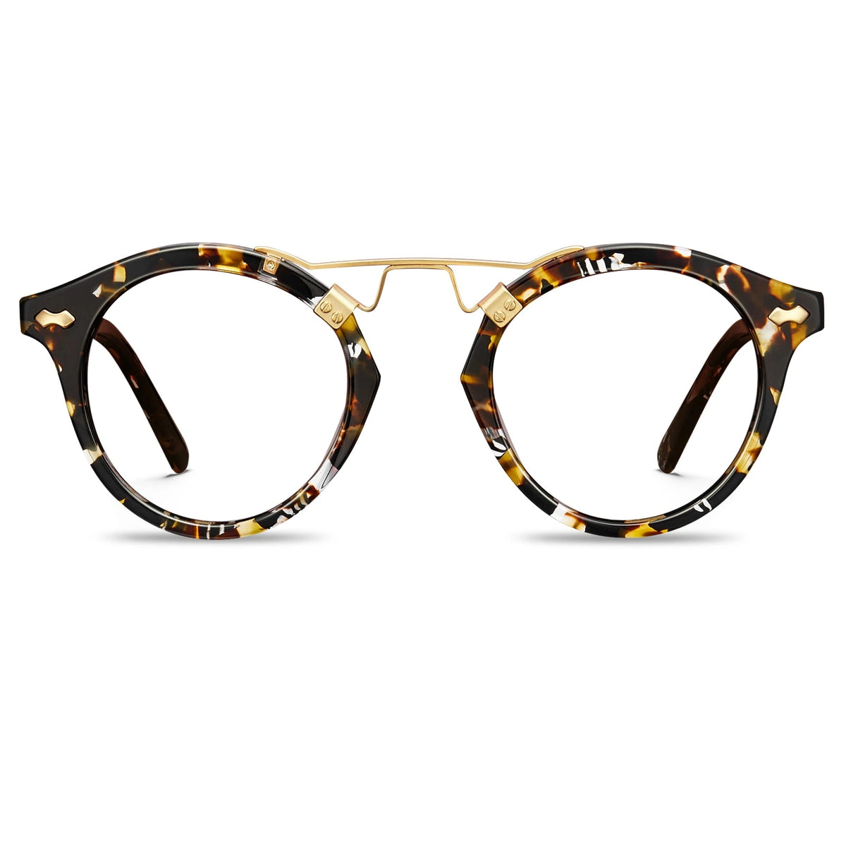 Carfia Avonpak CA5395-FC03 Tortoise Acetate Round Prescription Glasses Eyeglasses for Unisex, Front View