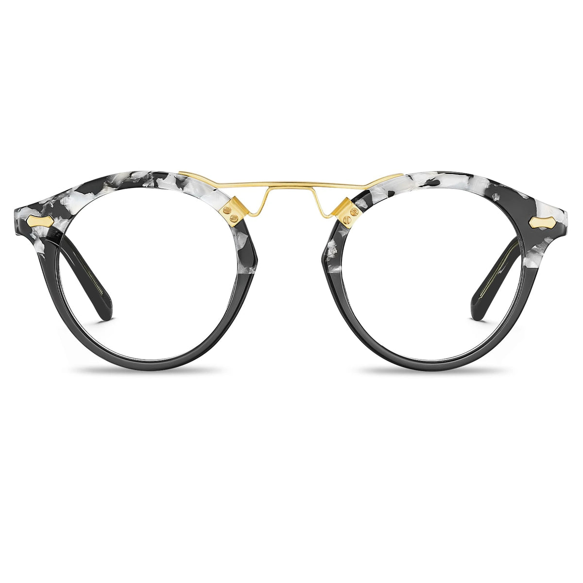 Carfia Avonpak CA5395-FC14 Tortoise Acetate Round Prescription Glasses Eyeglasses for Unisex, Front View