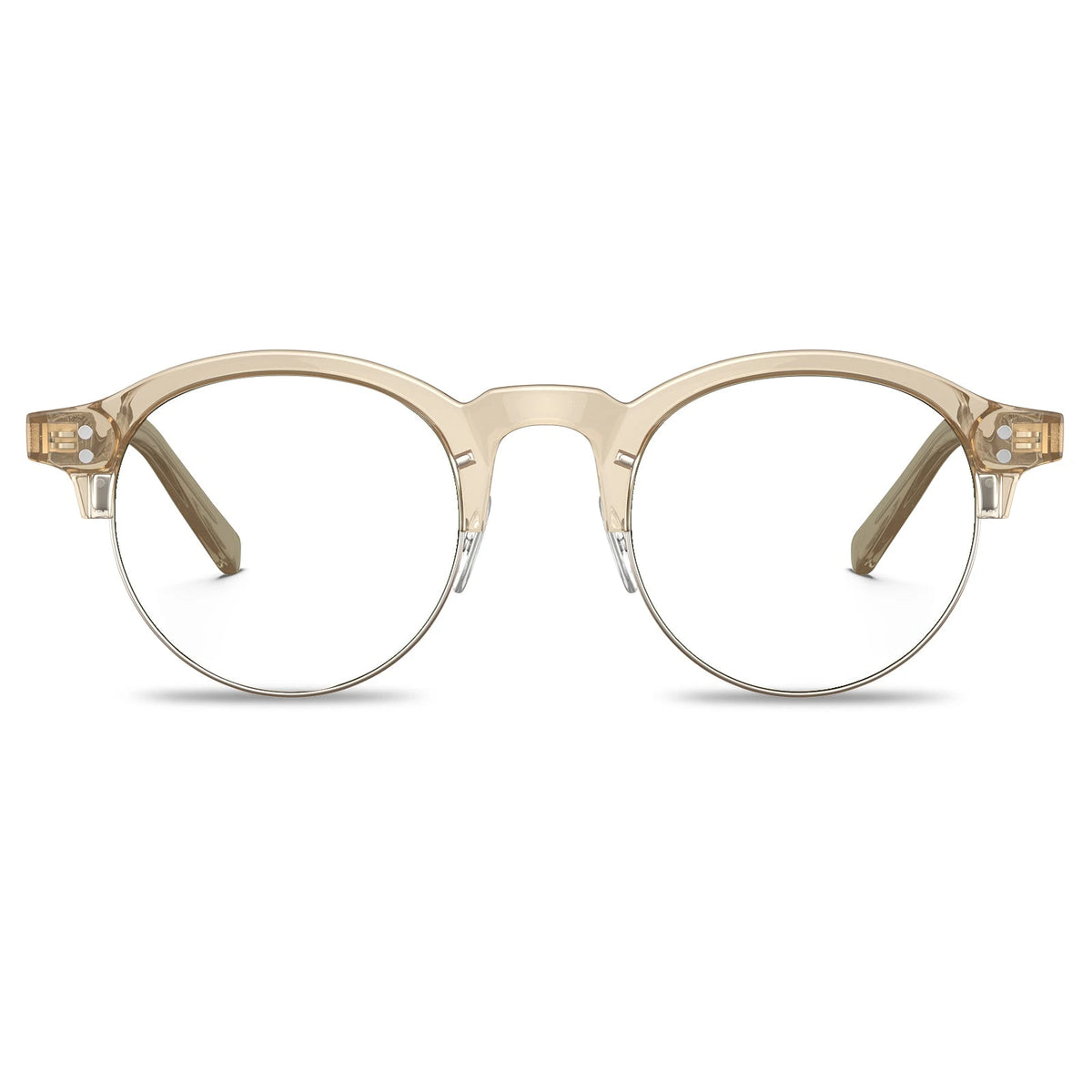 Carfia Cathom CA1962-FC05 Gold Acetate Round Prescription Glasses Eyeglasses for Unisex, Front View