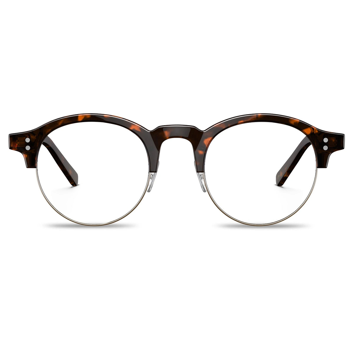 Carfia Cathom CA1962-FC07 Tortoise Acetate Round Prescription Glasses Eyeglasses for Unisex, Front View