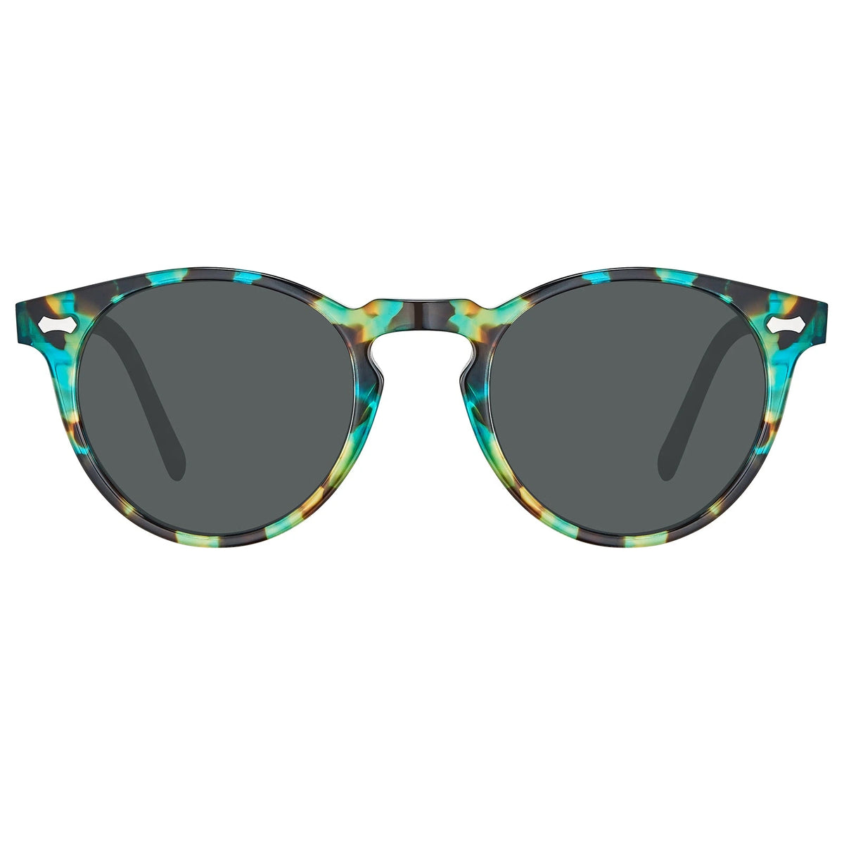 Carfia Chicago CA5288-C15 Blue Tortoise Acetate Heart Polarized Sunglasses for Women, Front View