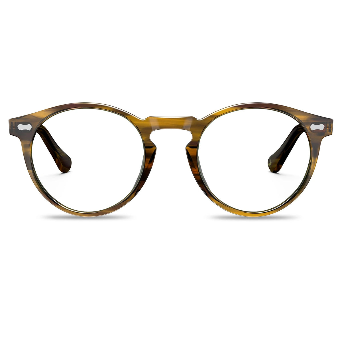 Carfia Concord CA5288-FL09 Gold Acetate Round Prescription Glasses Eyeglasses for Men, Front View