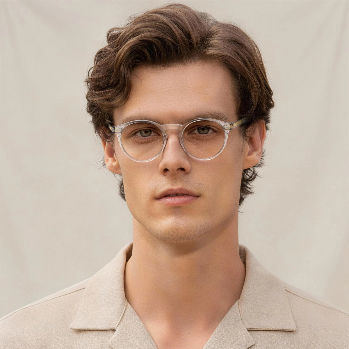 Carfia Concord CA5288-FL10 Clear Acetate Round Prescription Glasses Eyeglasses for Unisex, Model View