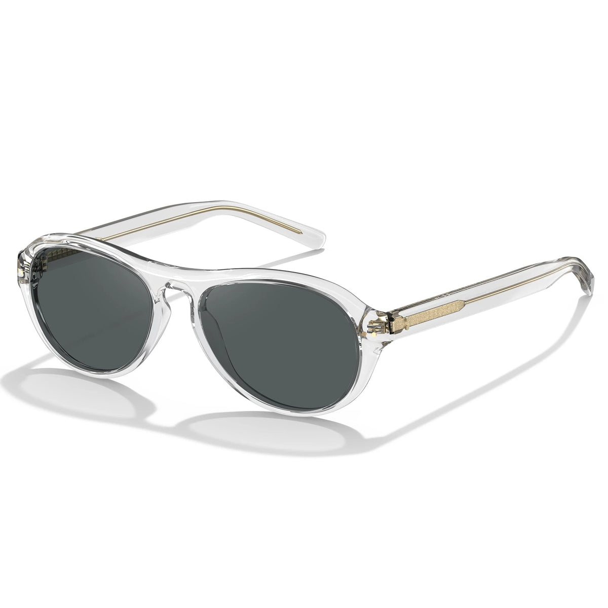 Carfia Drew CA5418-C06 Clear Mixed Aviator Grey Polarized Sunglasses for Women, Three-Quarter View