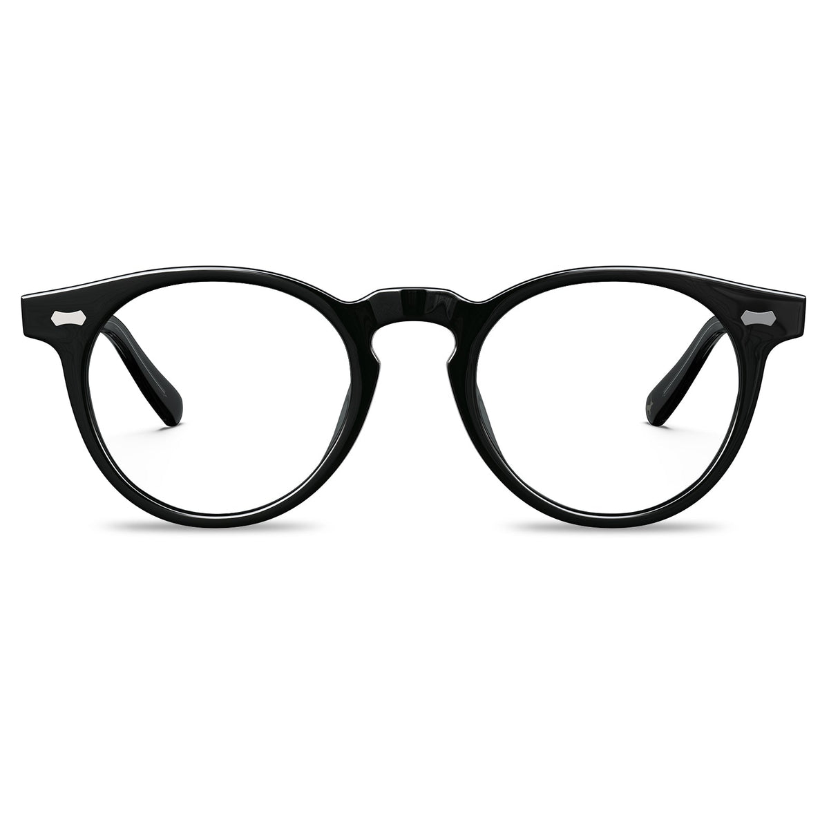 Carfia Dublin CA5506-FC01 Black Acetate Round Prescription Glasses Eyeglasses for Unisex, Front View