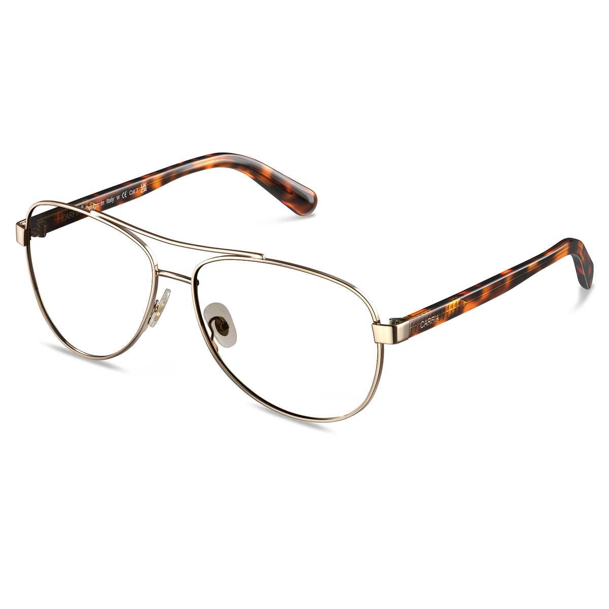 carfia-gold-aviator-prescription-eyeglasses-brown-tortoise-shell-temples-metal-frame-optical-glasses-angle