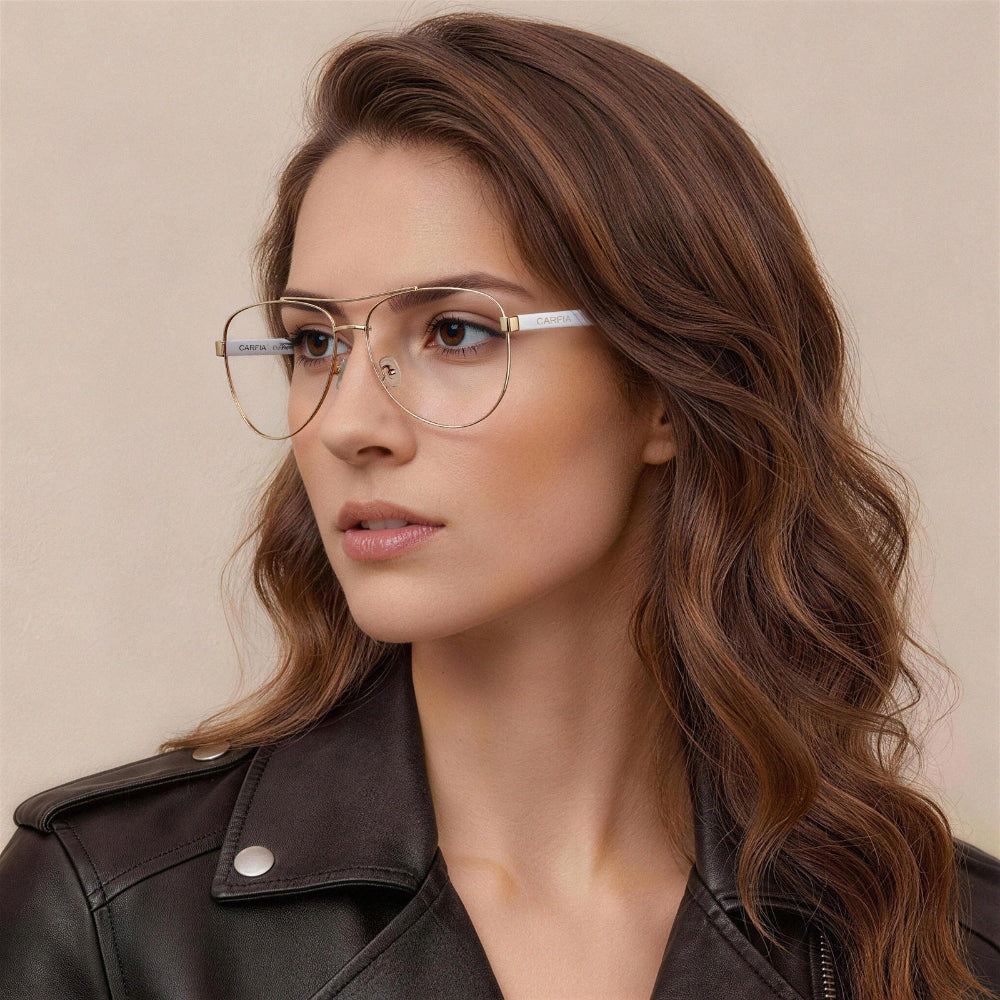 carfia-gold-aviator-prescription-eyeglasses-white-shell-temples-metal-frame-optical-glasses-model-1