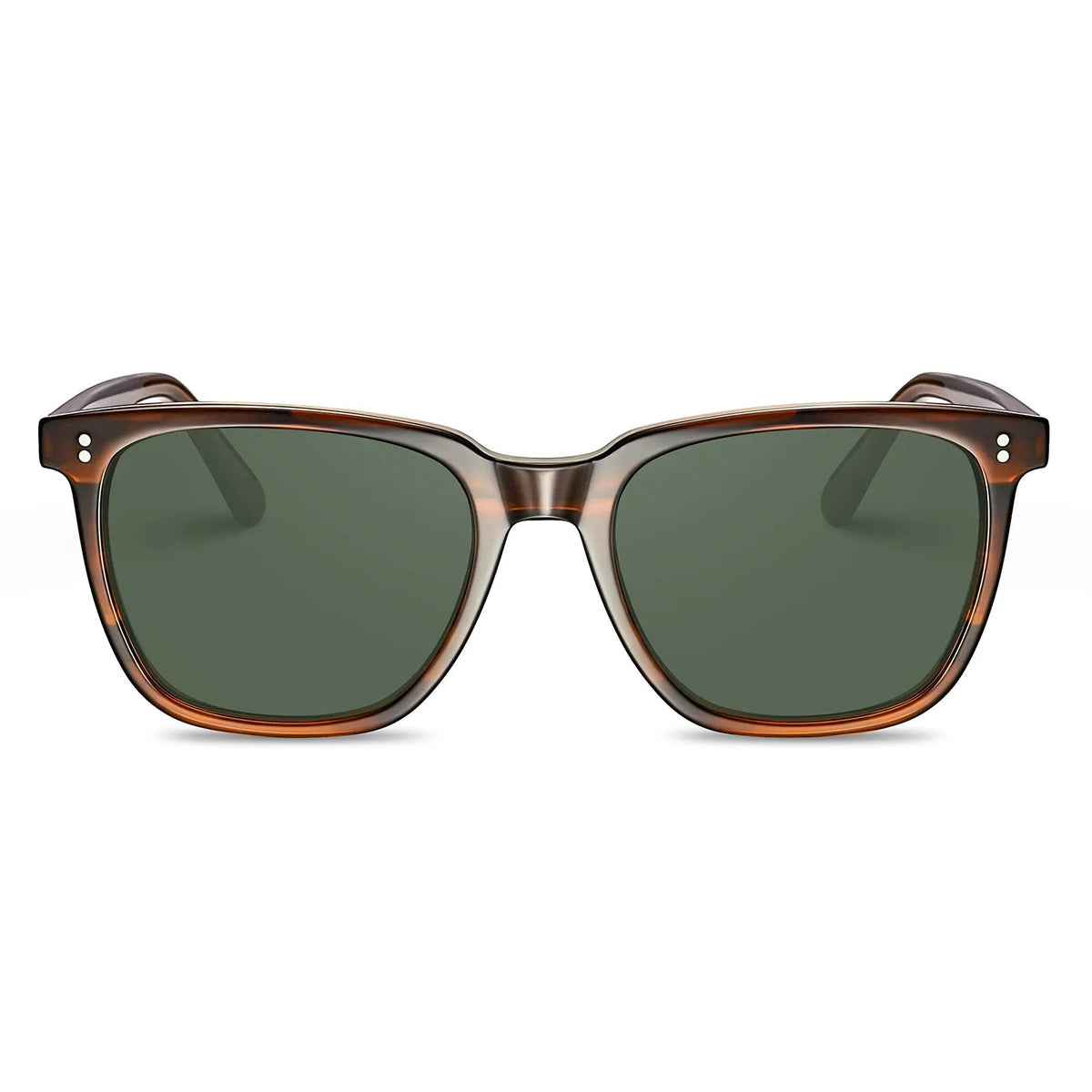 Carfia Kenosha CA5354L02 Brown Striped Acetate Square Polarized Sunglasses for Men, Front View