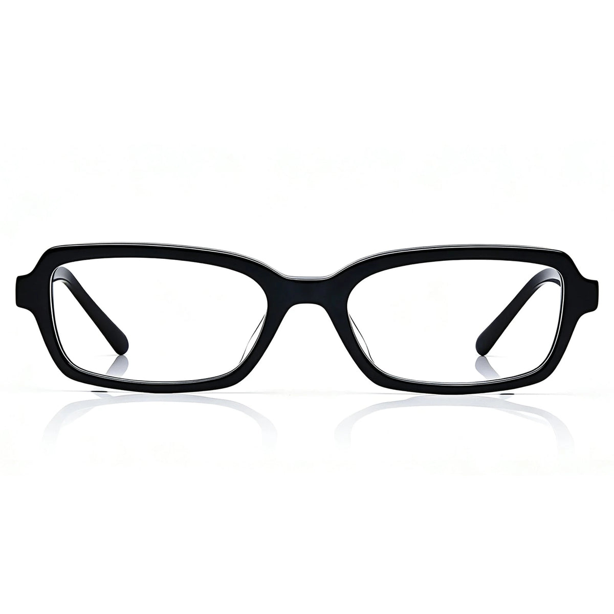Carfia Leoon CA7033-C1 Black Acetate Rectangle Prescription Glasses Eyeglasses for Unisex, Front View