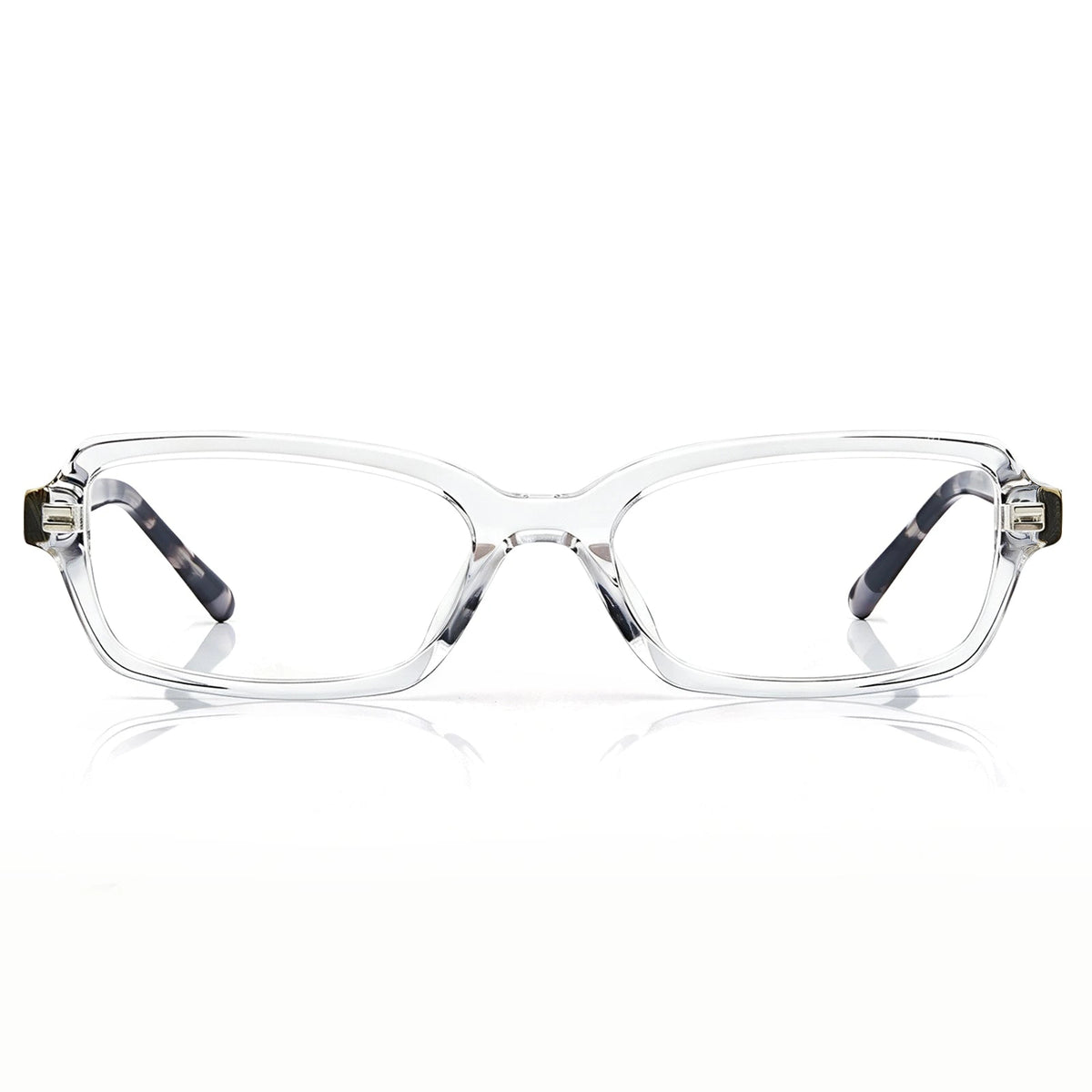 Carfia Leoon CA7033-C4 Transparent Acetate Rectangle Prescription Glasses Eyeglasses for Unisex, Front View