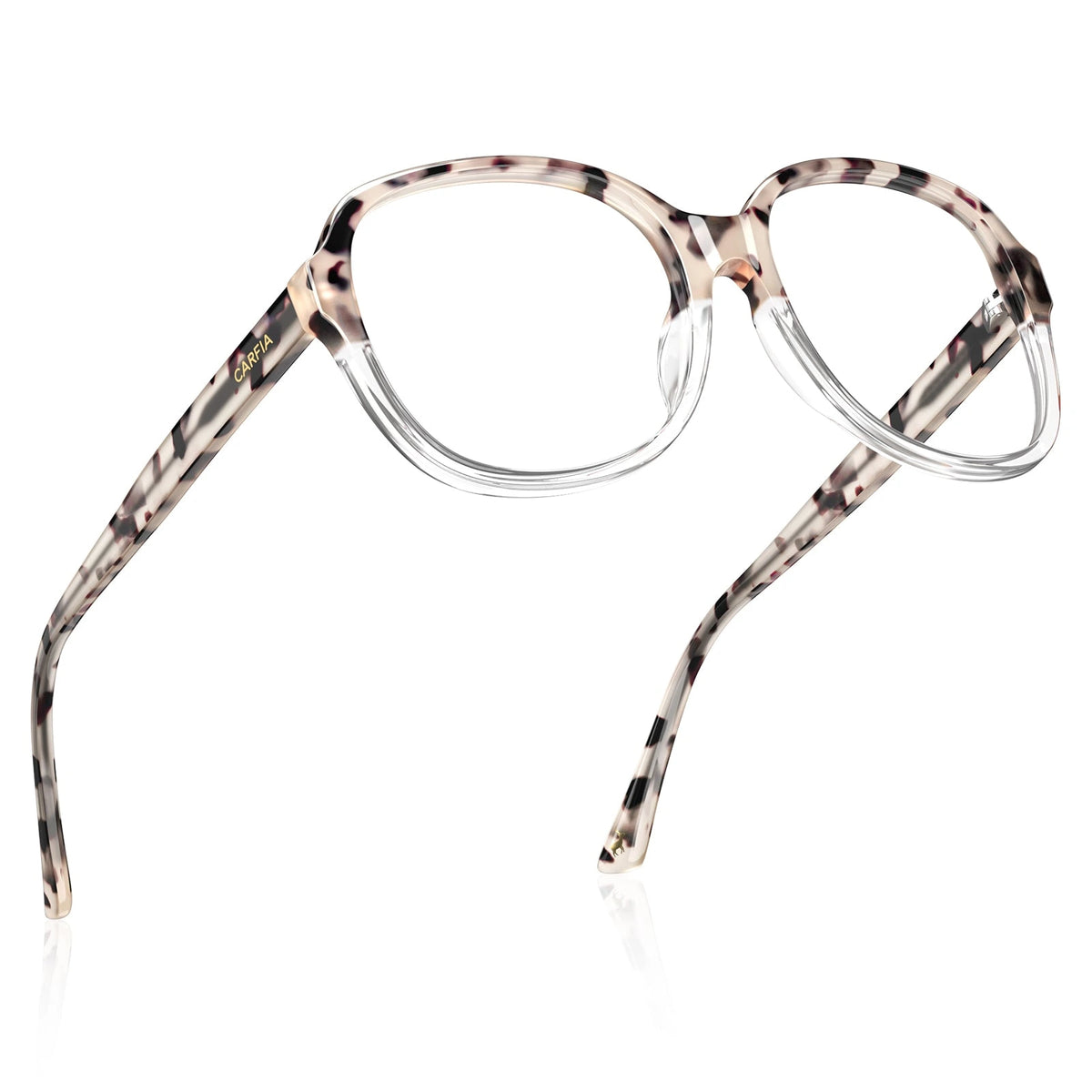 Carfia Matthew CA2024-C14 Tortoise Acetate Square Prescription Glasses Eyeglasses for Women, Angle View