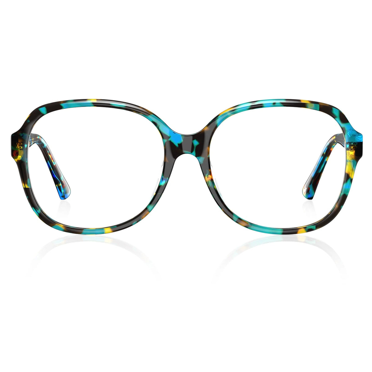 Carfia Matthew CA2024-R02 Tortoise Acetate Square Prescription Glasses Eyeglasses for Women, Front View