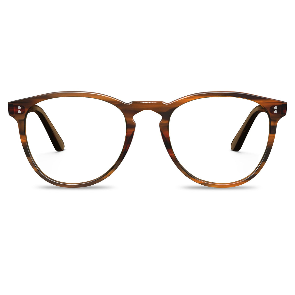Carfia Orlanda-FL02 Brown Acetate Round Prescription Glasses Eyeglasses for Unisex, Front