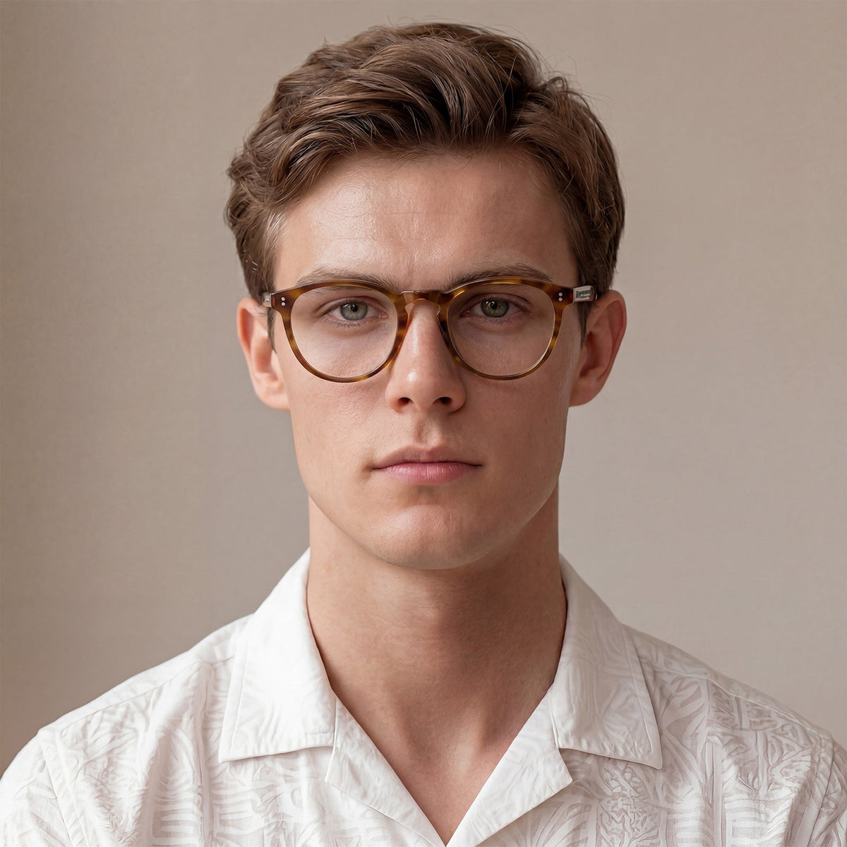 Carfia Orlanda-FL04 Tea-Brown Acetate Round Prescription Glasses Eyeglasses for Unisex, Lifestyle