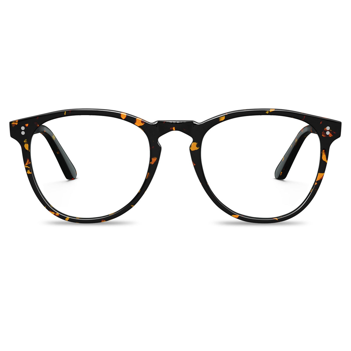 Carfia Orlanda-FL09 Tortoise Acetate Round Prescription Glasses Eyeglasses for Unisex, Front