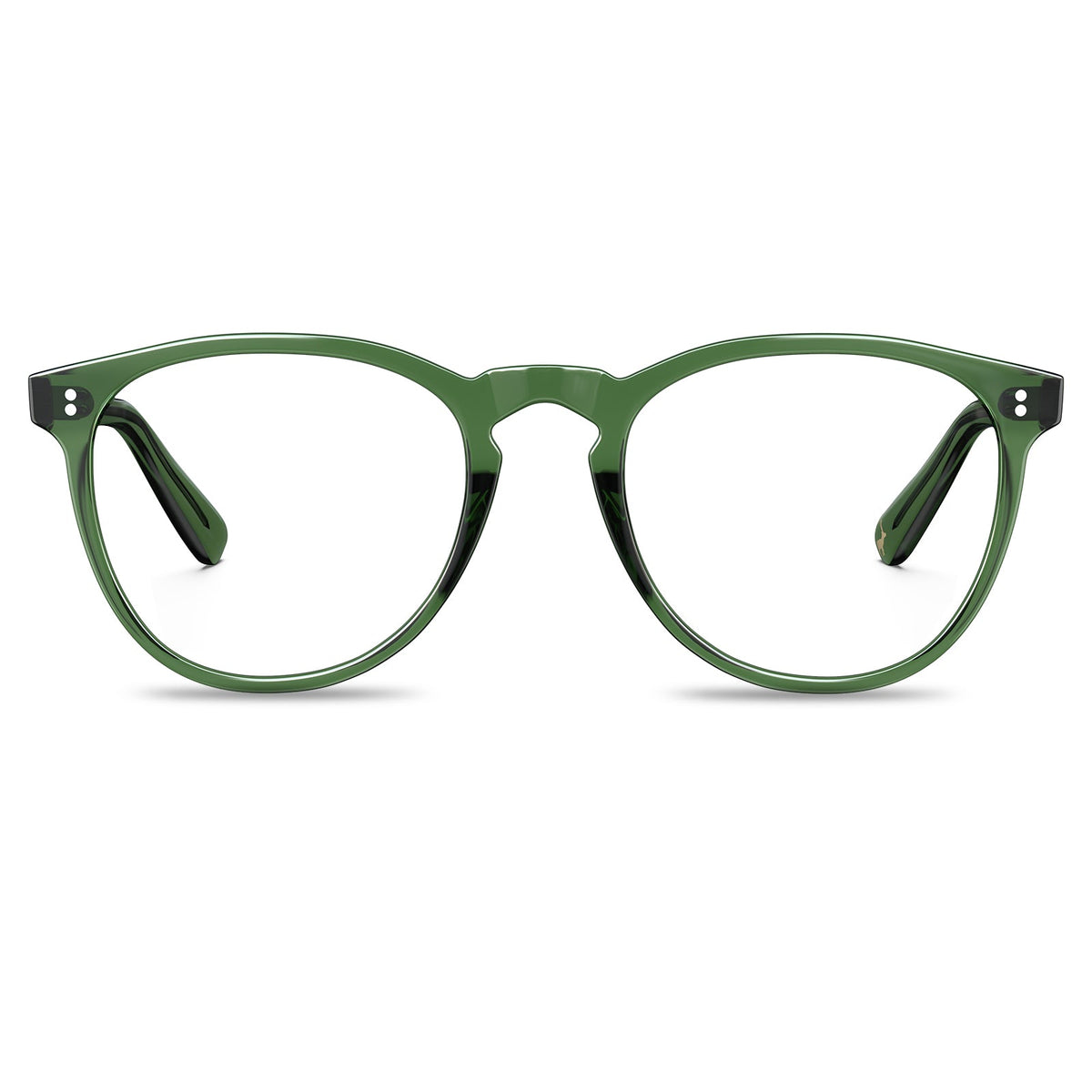 Carfia Orlanda-FL17 Green Acetate Round Prescription Glasses Eyeglasses for Unisex, Front