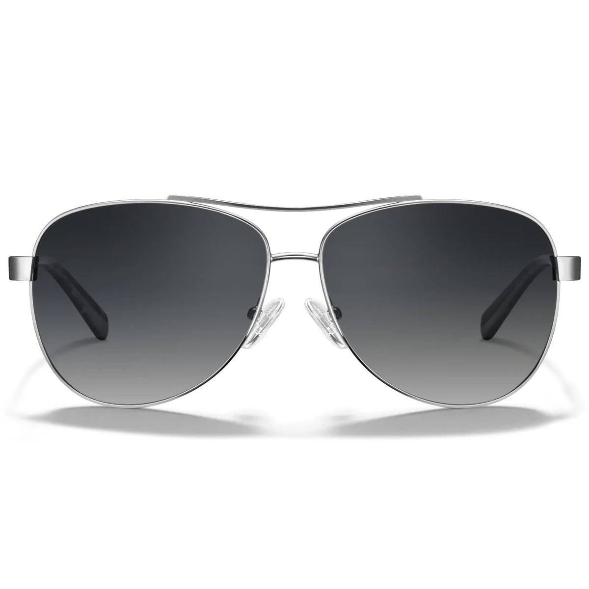 Carfia Poptart CA3216C07 Silver Metal Aviator Polarized Sunglasses for Women, Front View