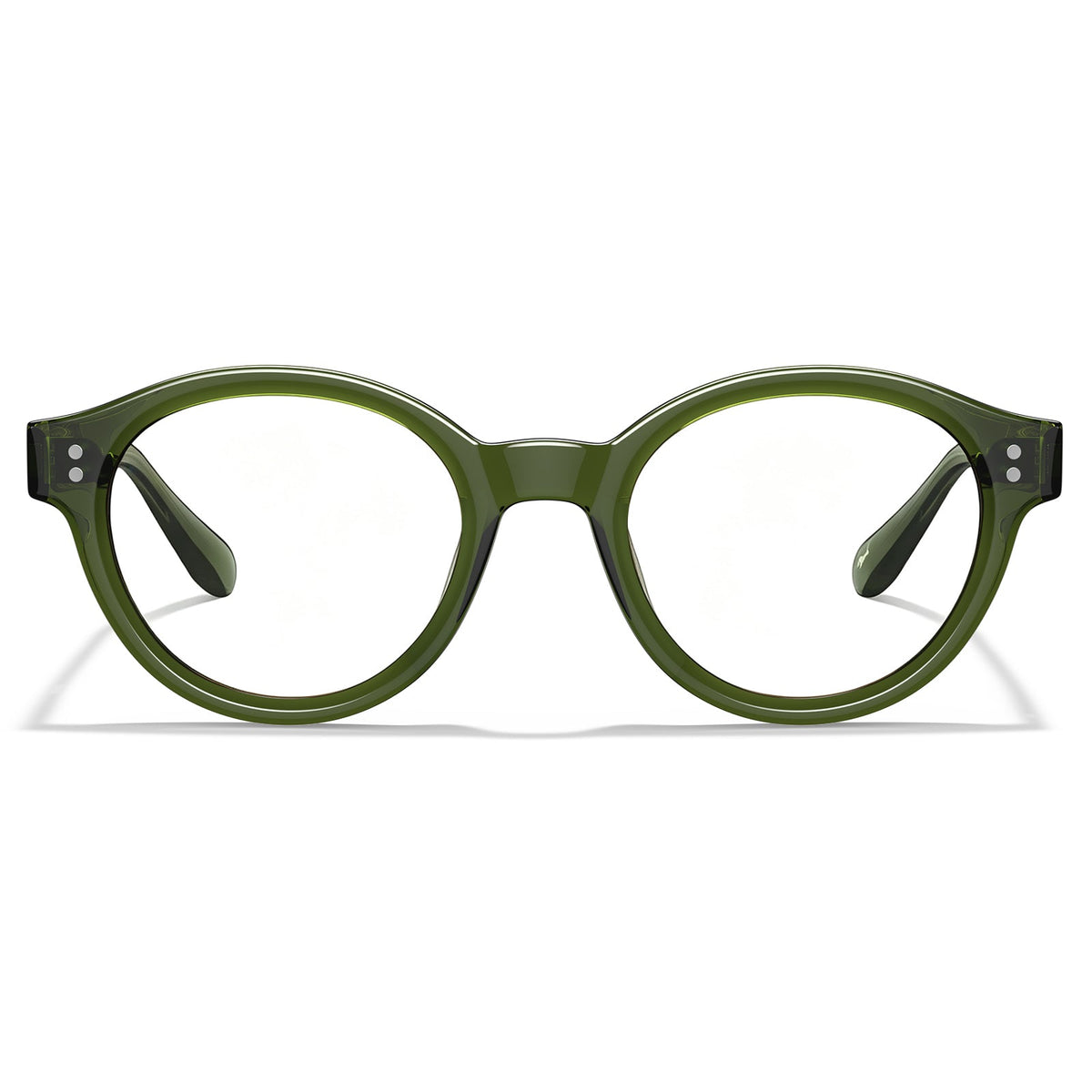 Carfia Primrose CA5403-FC06 Green Acetate Round Prescription Glasses Eyeglasses for Unisex, Front View