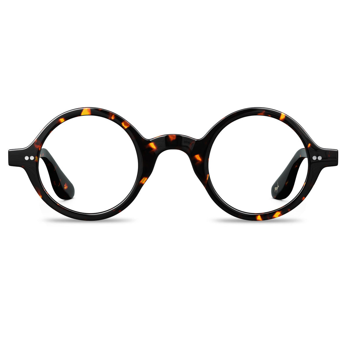 Carfia Retroz CA2501-FC14 Tortoise Acetate Round Prescription Glasses Eyeglasses for Unisex, Front View