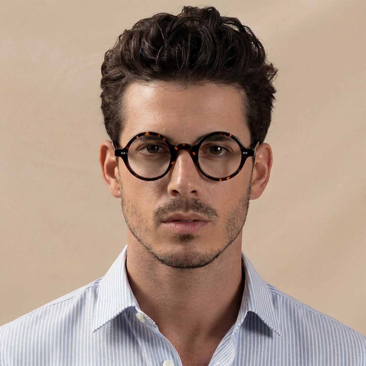 Carfia Retroz CA2501-FC14 Tortoise Acetate Round Prescription Glasses Eyeglasses for Unisex, Lifestyle View