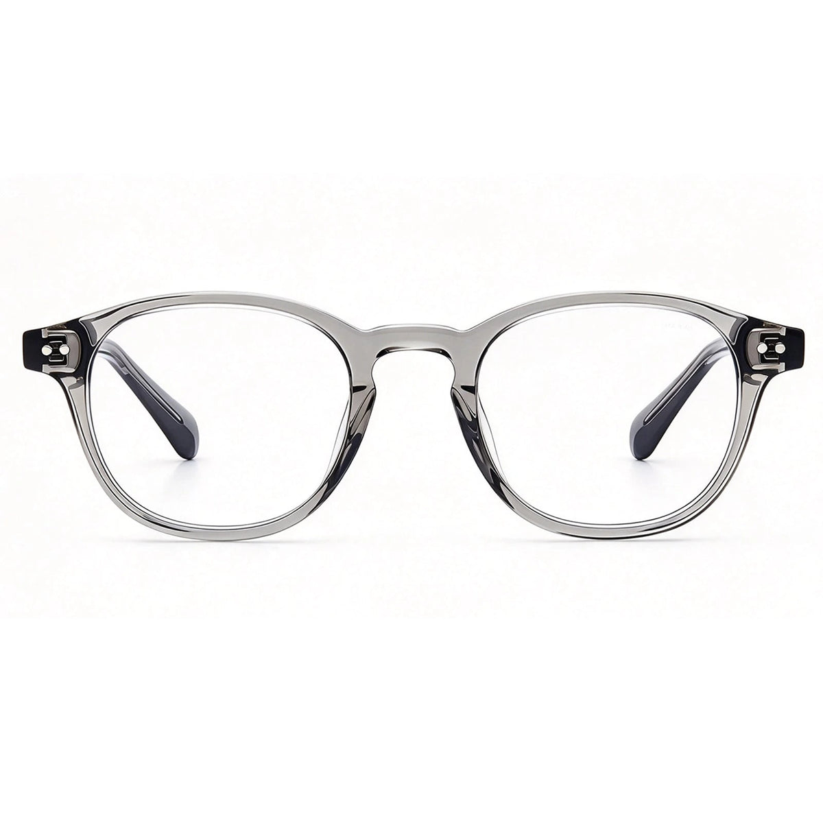 Carfia Theory CA7022-C3 Grey Acetate Round Prescription Glasses Eyeglasses for Unisex, Front View