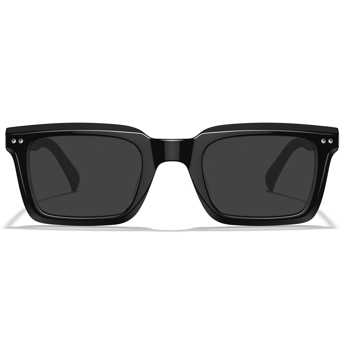 Black square sunglasses with dark lenses carfia RX sunglasses front